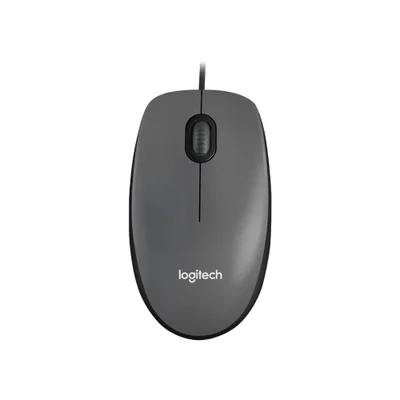 Mouse com fio Logitech M100, Óptico, USB, Ambidestro, Preto