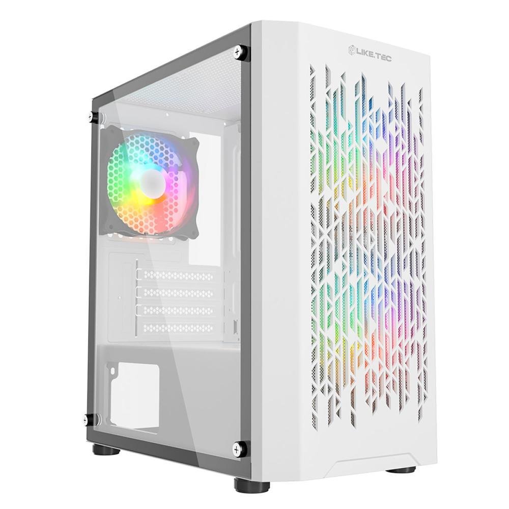 Imagem 2 de 5 do produto Gabinete Gamer Liketec Snow Revolution, RGB, Mid-tower, 3x Fans, Vidro Temperado -M-atx Sku:lc-mt-revolution-2052