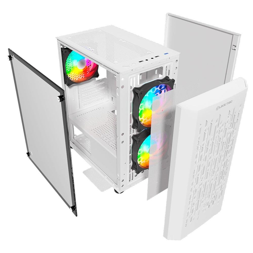 Imagem 3 de 5 do produto Gabinete Gamer Liketec Snow Revolution, RGB, Mid-tower, 3x Fans, Vidro Temperado -M-atx Sku:lc-mt-revolution-2052
