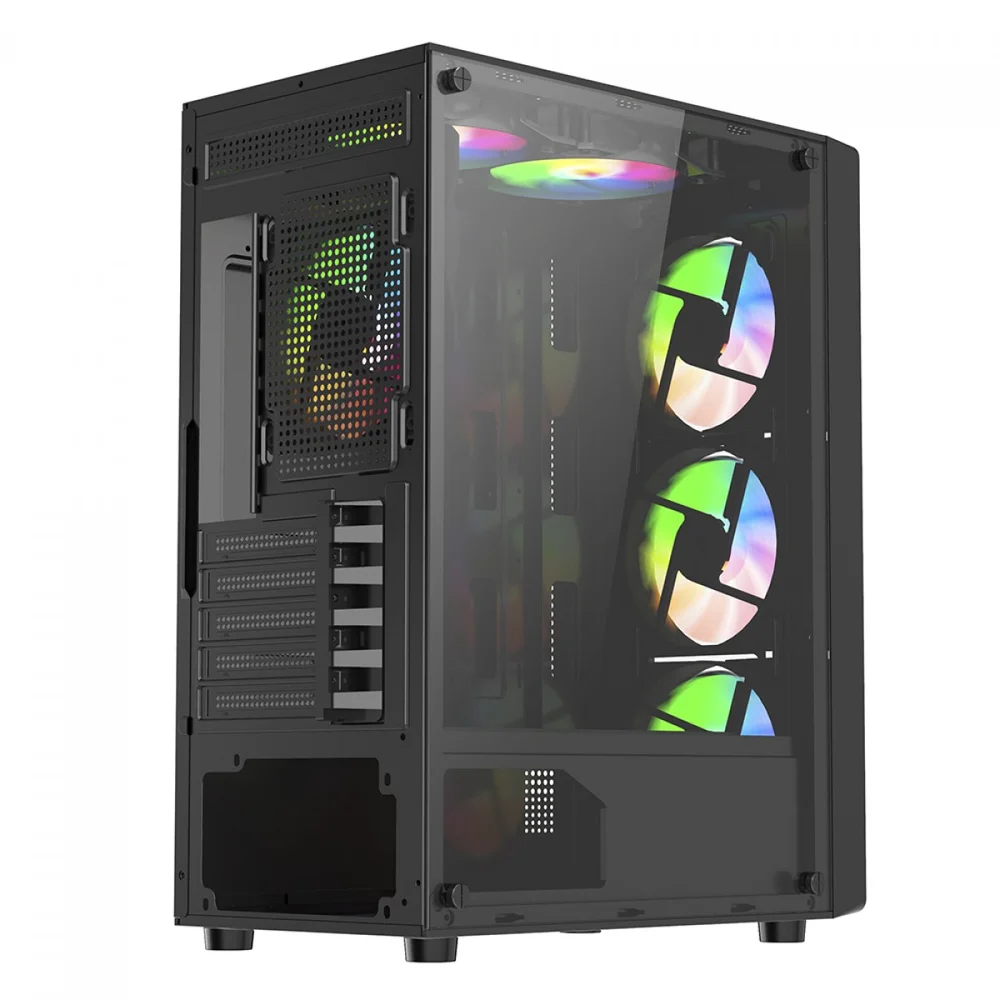 Imagem 3 de 5 do produto Gabinete Gamer Liketec Sigma, RGB, Mid-tower, 4x Fans, Lateral De Vidro Temperado, ATX, Preto