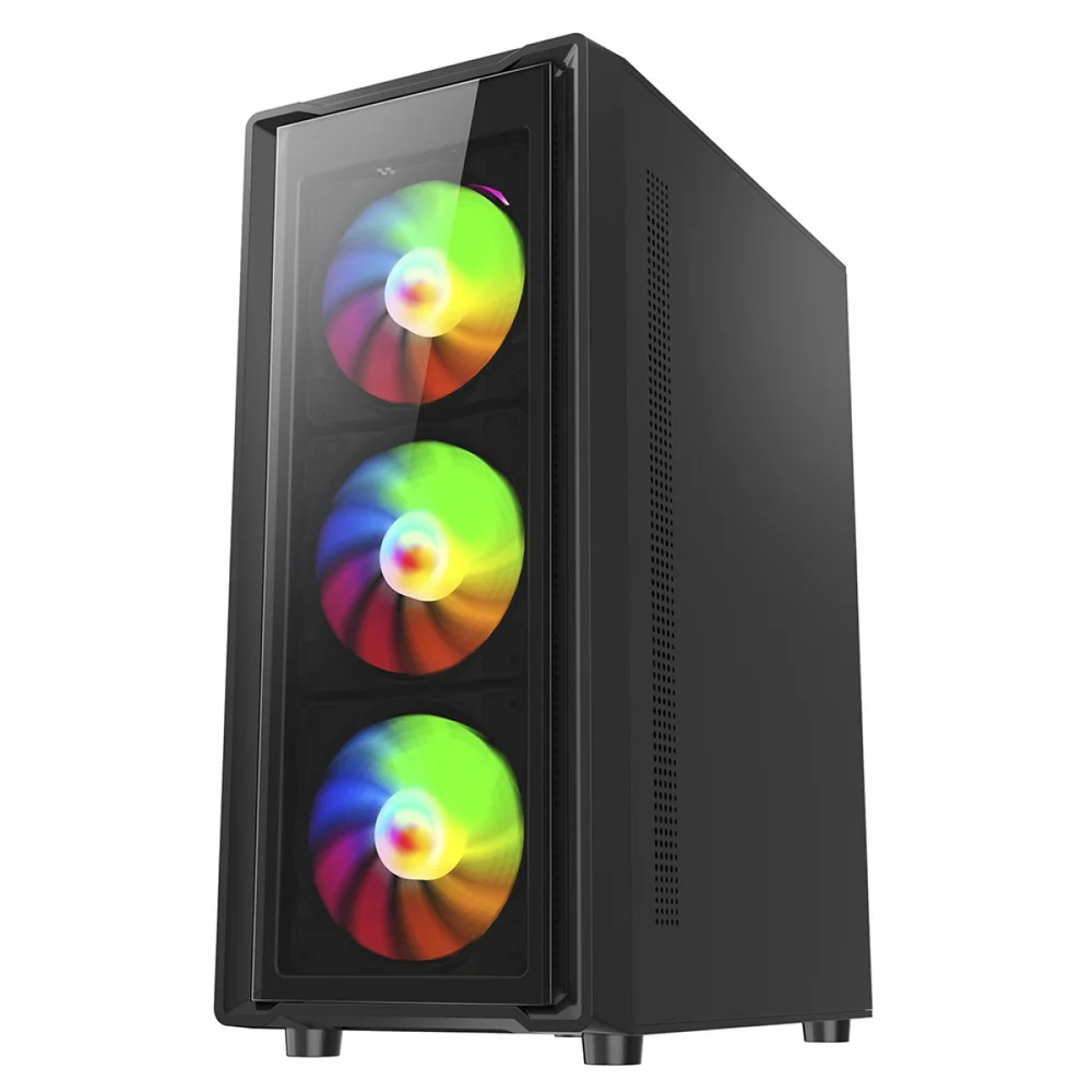 Imagem 5 de 5 do produto Gabinete Gamer Liketec Sigma, RGB, Mid-tower, 4x Fans, Lateral De Vidro Temperado, ATX, Preto