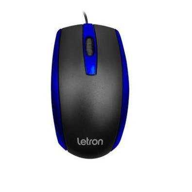 Mouse USB, Letron Office, Duo, Azul, Ergonomico, 3d