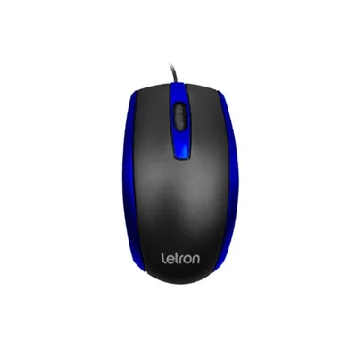 Mouse USB, Letron Office, Duo, Azul, Ergonomico, 3d