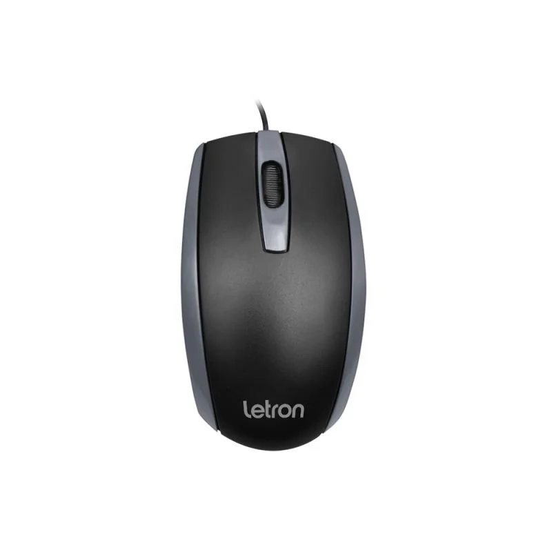 Mouse USB Letron Office, Duo, Preto E Cinza, Fio USB, Ergonomico Mouse USB Letron Office, Duo, Preto E Cinza, Fio USB, Ergonomico