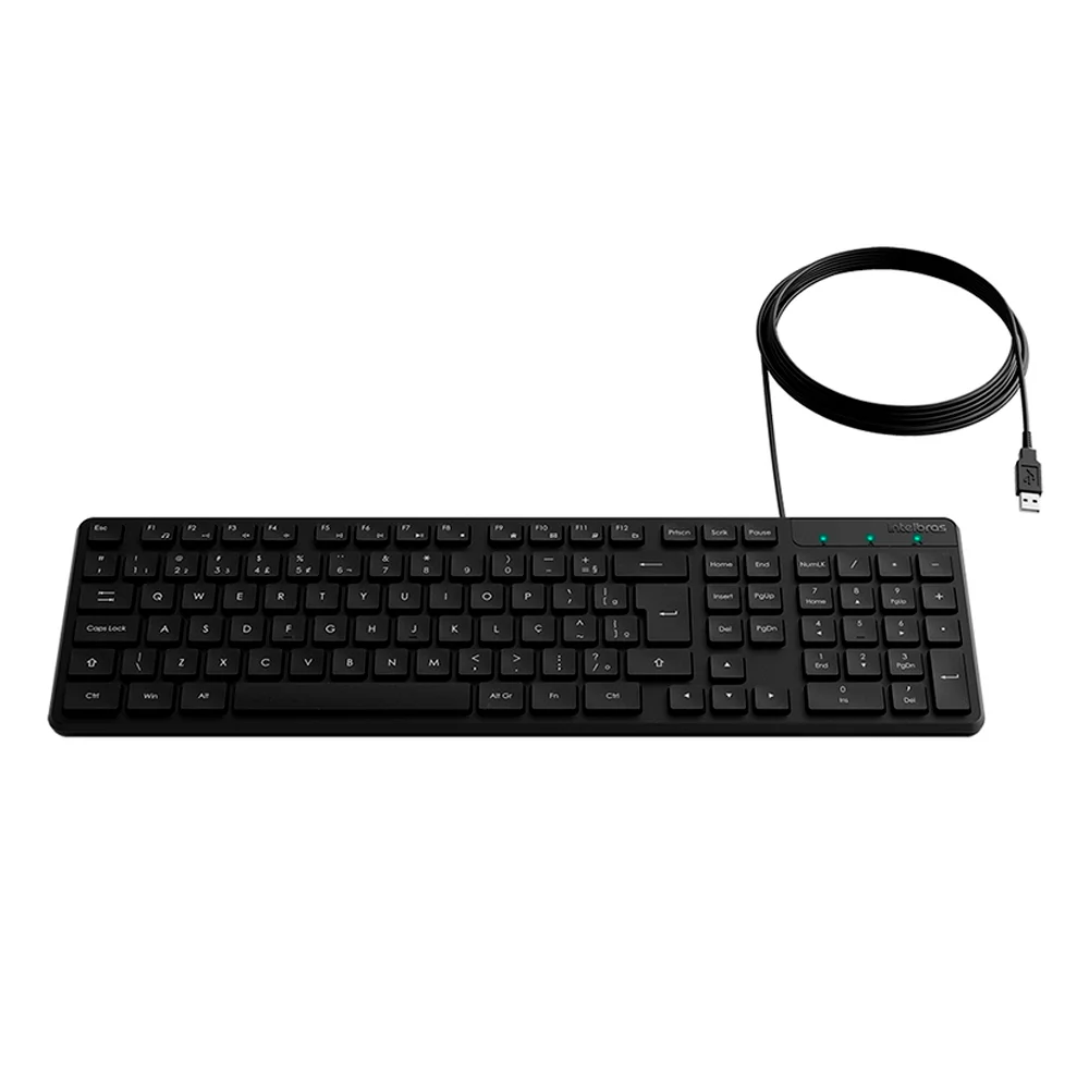Imagem 2 de 5 do produto Teclado Intelbras USB, Com Fio, Preto, Abnt2 -  Tci10