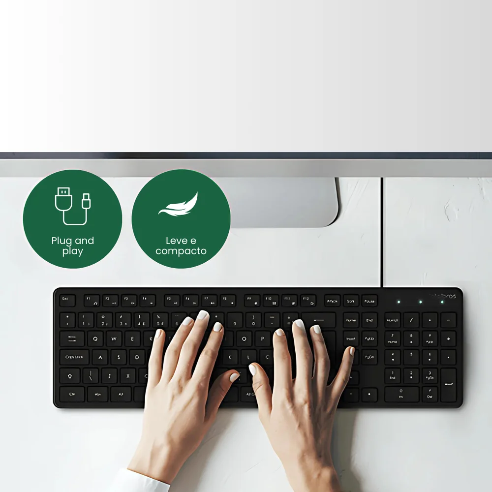 Imagem 3 de 5 do produto Teclado Intelbras USB, Com Fio, Preto, Abnt2 -  Tci10