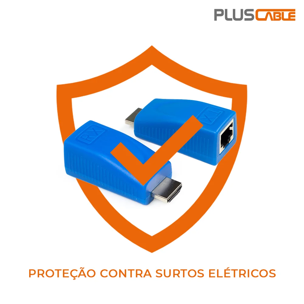 Imagem 4 de 5 do produto Extensor HDMI 3d 1via, Para Rj45, 30,0m Cat5e/6, Adp-hdmirj45bl - Plus Cable