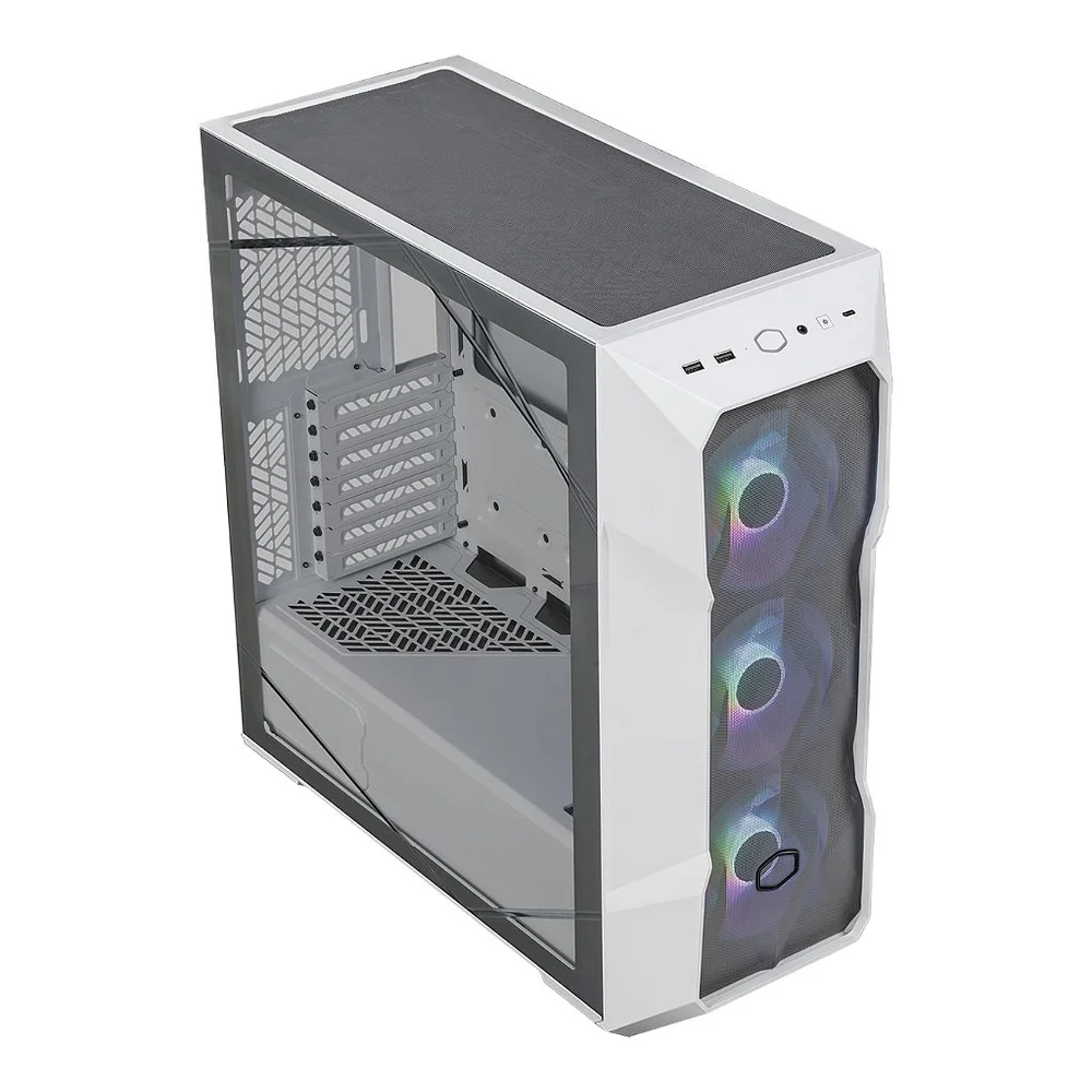 Imagem 2 de 5 do produto Gabinete Gamer Cooler Master Masterbox Td500 Mesh V2 White, Mid Tower, Vidro, Sem Fonte, 3x Fans, ARGB, Td500v2-wgnn-s00