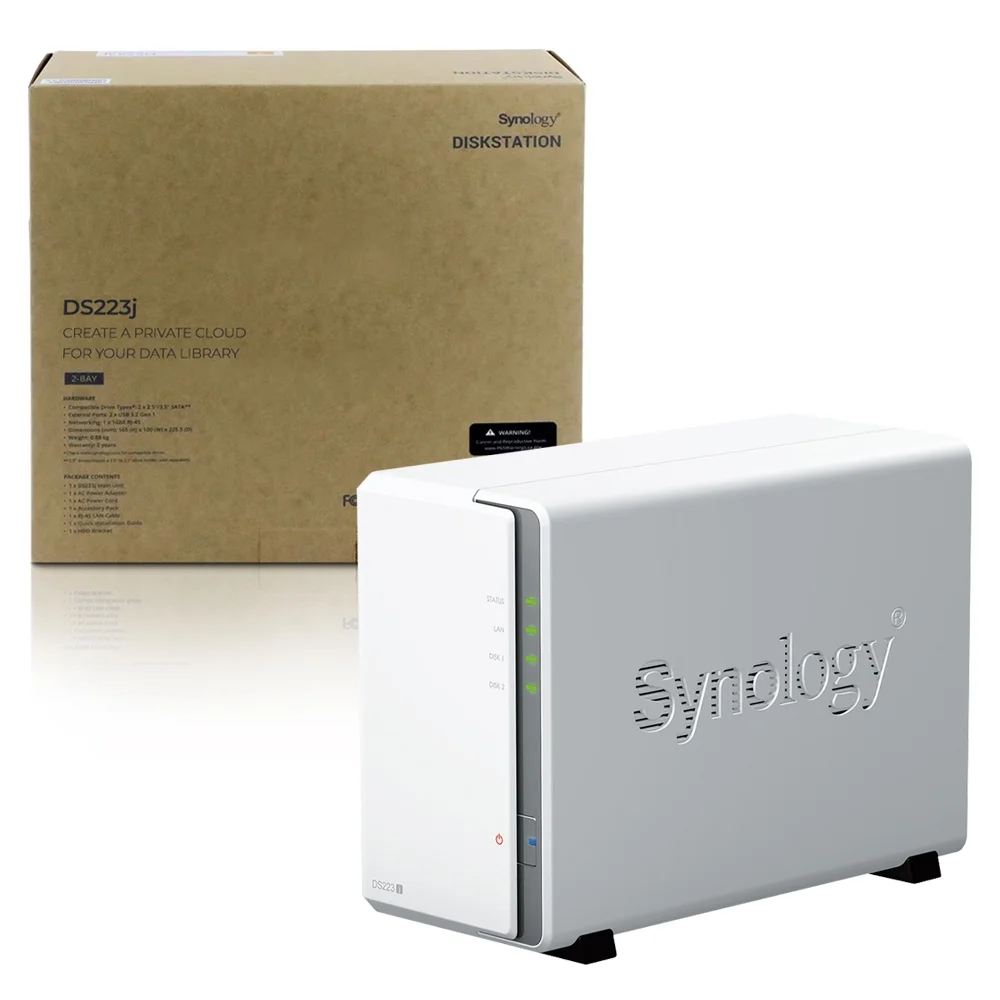 Storage Synology Diskstation Ds223j, Servidor NAS, 2 Baias, Sem HD Storage Synology Diskstation Ds223j, Servidor NAS, 2 Baias, Sem HD