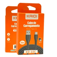 Cabo De Carregamento Kaidi,USB, Tipo C, 1m - Kd-22c 2.4a