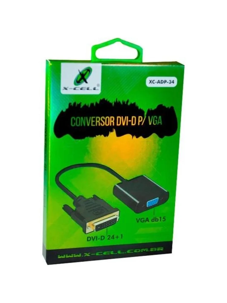 Imagem 5 de 5 do produto Cabo  Adaptador Conversor Dvi-d 24 +1 Pra, VGA X-cell Xc-adp-34