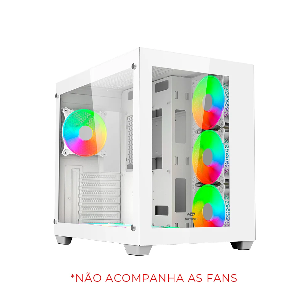 Imagem 3 de 5 do produto Gabinete C3tech Gaming Aquarius Mt-g910wh, Sem Fonte
