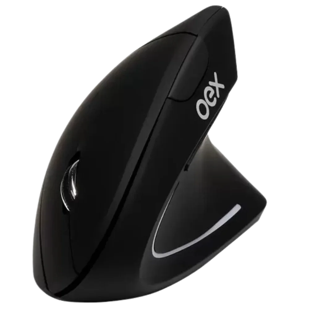 Mouse Wireless Vertical Oex Preto KaBuM