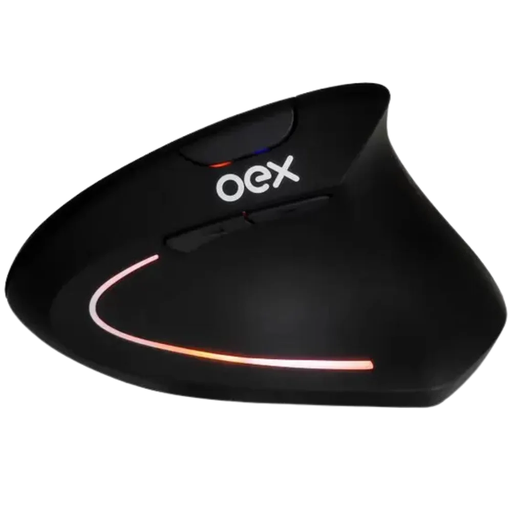 Imagem 3 de 3 do produto Mouse Wireless Vertical Oex, Preto - Ms605