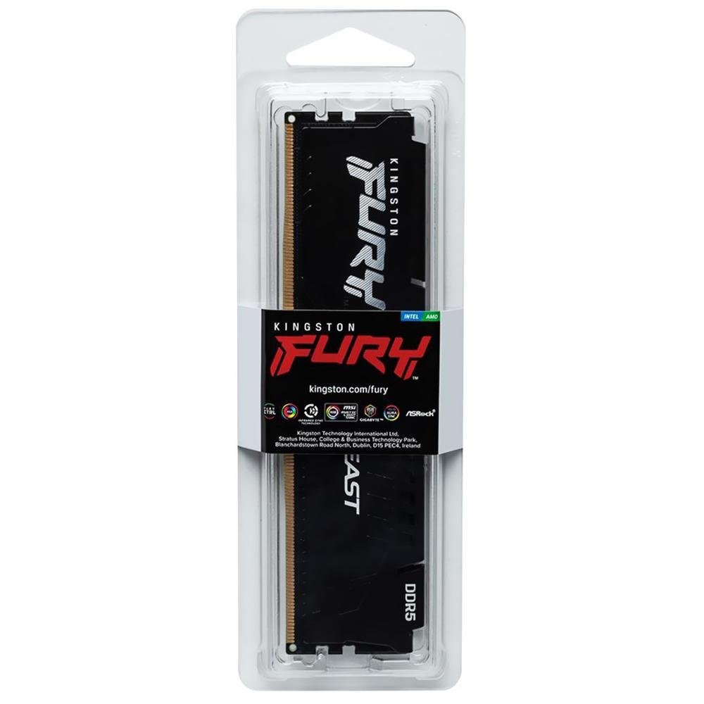 Memória DDR5 Kingston FURY Beast, 16GB, 6000MHz, Black