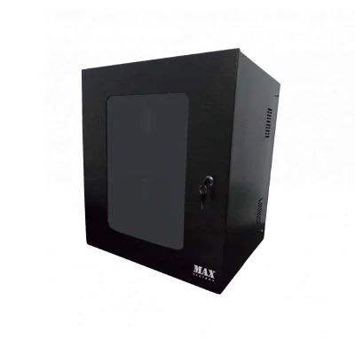 Mini Rack Max Eletron 12U X 19P, 400mm, Visor Acrilico, Preto