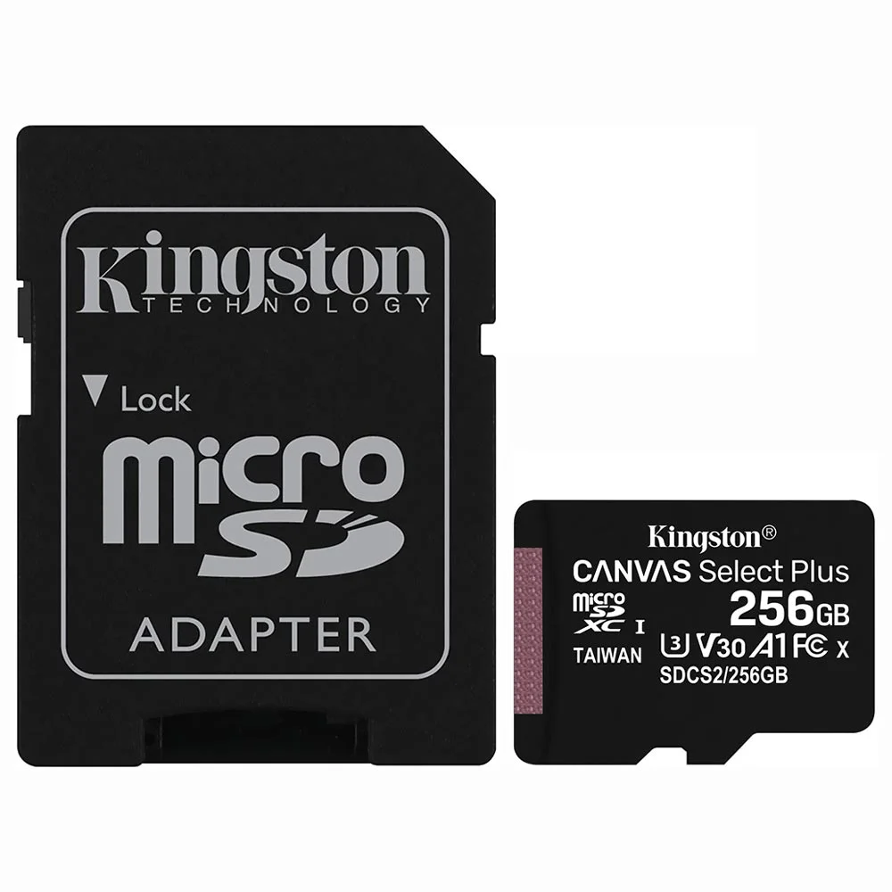 Cartão De Memória Micro SD Kingston Canvas Select Plus, 256GB Cartão De Memória Micro SD Kingston Canvas Select Plus, 256GB