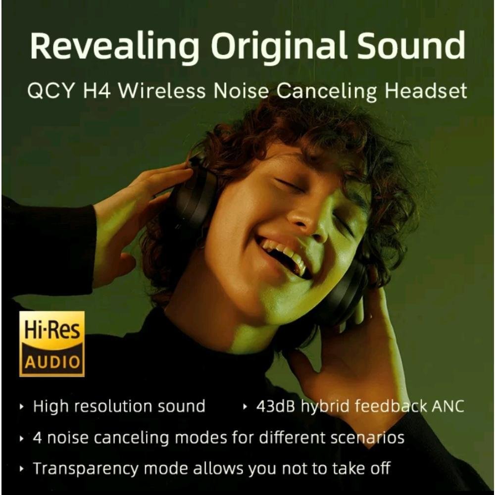 Imagem 3 de 5 do produto Fone De Ouvido Sem Fio Qcy H4, Anc, Cancelamento De Ruído, Bluetooth, 43DB, 70 Horas De Bateria