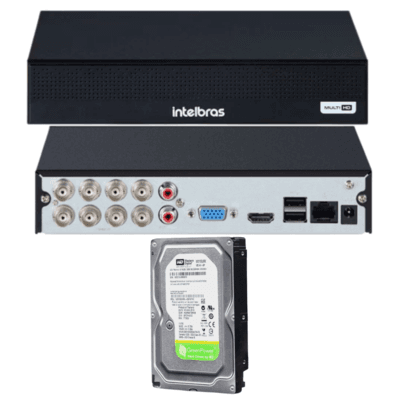 Dvr Intelbras 8ch, Mhdx, Multi Hd, 5x1 Cloud, P2p, Com HD Completo