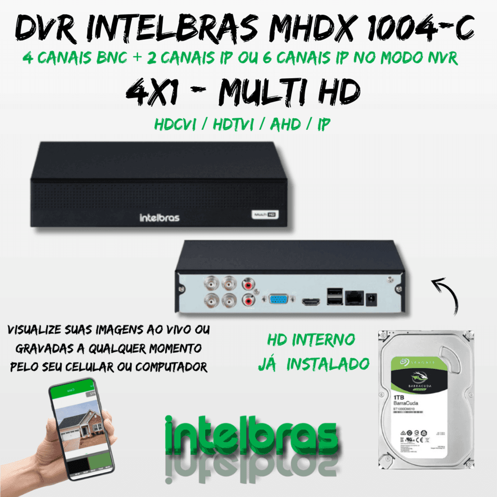 Dvr Intelbras 4ch Mhdx 1tTB KaBuM