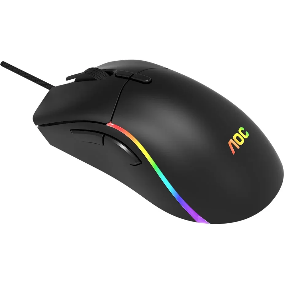 Mouse Com Fio Gamer Aoc, 12000 DPI, RGB, Ajuste De Peso - GM310B/FG Mouse Com Fio Gamer Aoc, 12000 DPI, RGB, Ajuste De Peso - GM310B/FG