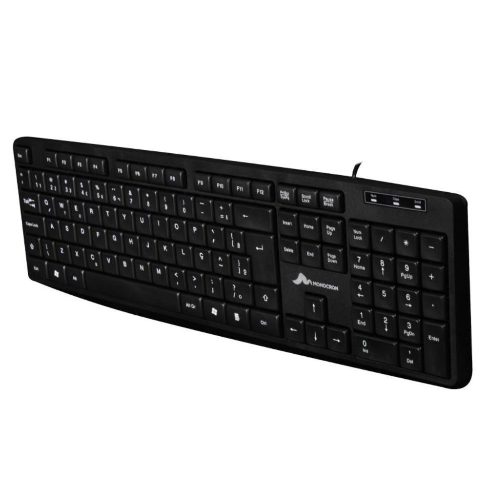 Imagem 4 de 5 do produto Teclado Monocron Slim Mn8239, USB, 107 Teclas, ABNT2, Preto