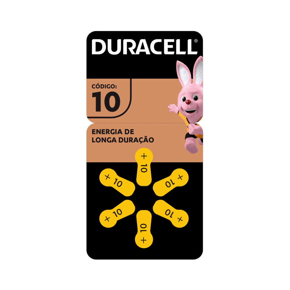 Imagem 2 de 2 do produto 60 Pilhas Auditivas Nº A10 / Pr70 Duracell, Com 6 Unidades