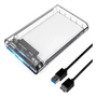 Case Hibo HD Externo, Transparente, USB, Notebook, Sata Protect