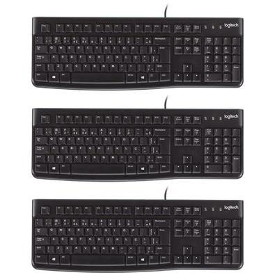 Kit 03 Teclado Logitech K120 Com Fio, Usb Abnt2, Tecla Ç, Resistente