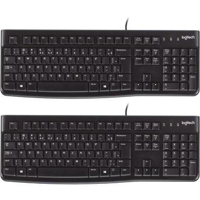 Kit 02. Teclado Logitech K120 Com Fio, Usb, Abnt2, Tecla Ç, Resistente