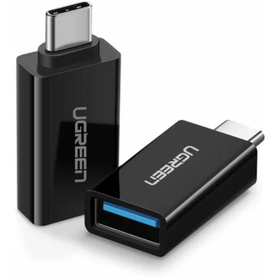 Adaptador Ugreen, USB-C Macho, Para, USB-A Fêmea, Preto