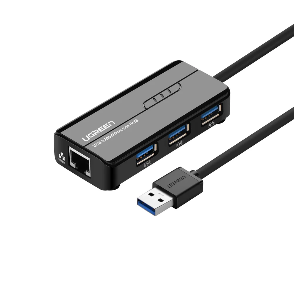 Imagem 4 de 4 do produto Adaptador Hub USB 3.0a Ugreen,Para Rj45 E 3 USB 3.0a, Preto