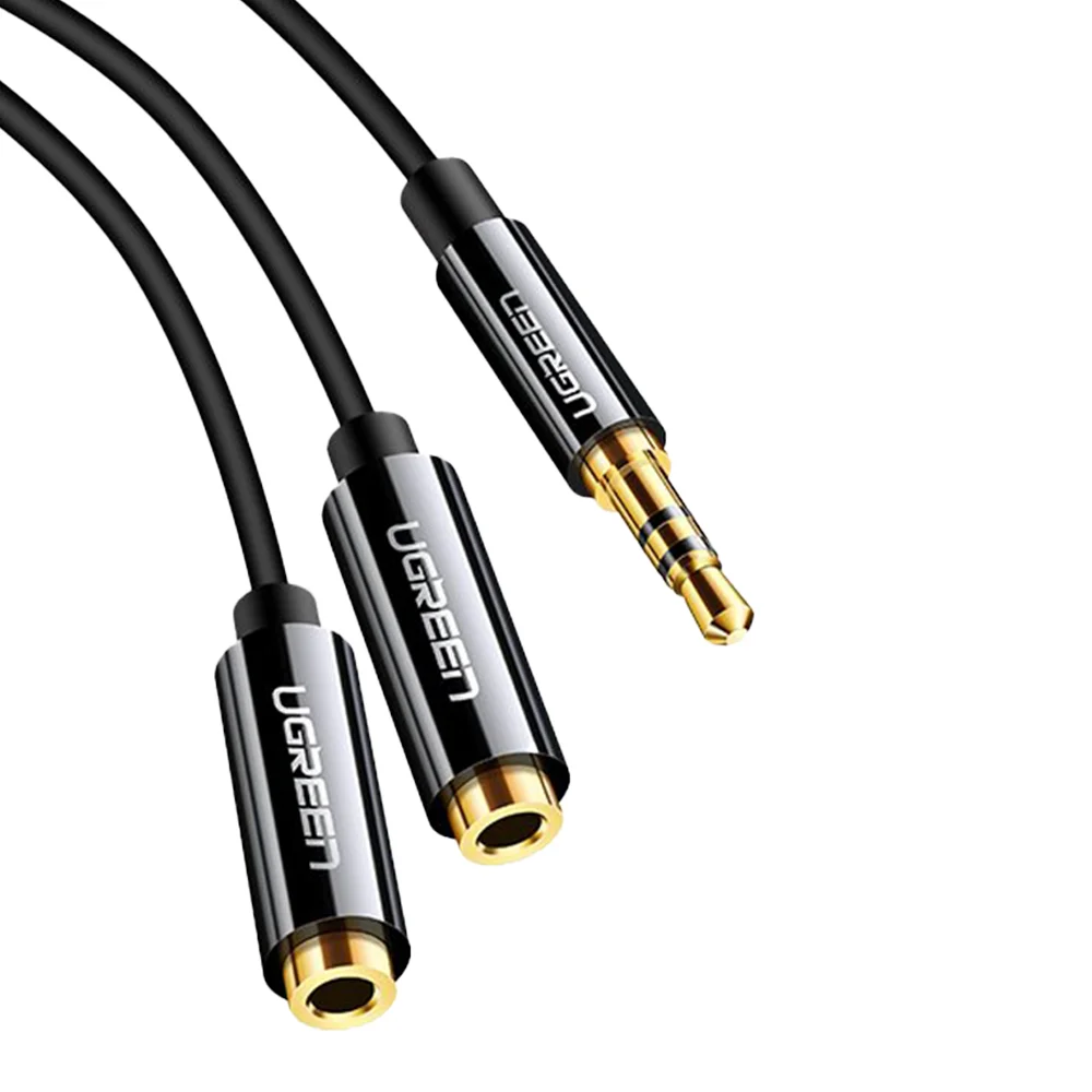Imagem 2 de 3 do produto Adaptador De Audio Ugreen, 3.5mm Macho, Para 2 X P2 3.5mm Fêmea