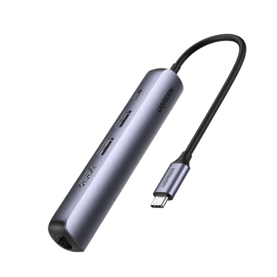 Conversor Ugreen USB-c Com 2 USB 3.0a, HDMI E Rj45 E Pd