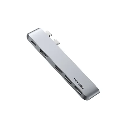 Conversor Ugreen,Hub Macbook, Lateral USB-c / HDMI,3 USB, 3.0 E USB-c
