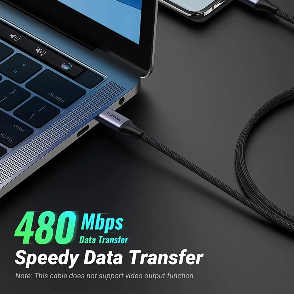 Imagem 2 de 4 do produto Cabo USB-C Ugreen, Sincronização Dados 480mbs, 240w, 2 Metros