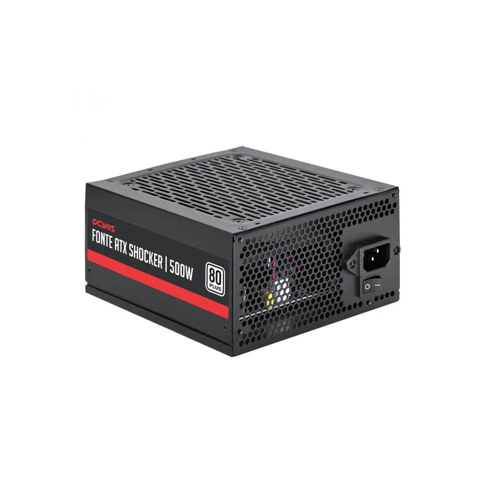 Imagem 5 de 5 do produto Fonte De Alimentação Pcyes Schocker 500w, 80 Plus, White, Pfc Ativo, Com Cabo