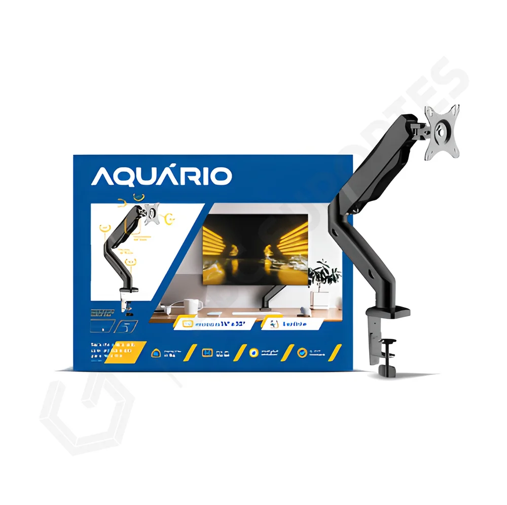 Imagem 3 de 5 do produto Suporte Articulado De Mesa Com Pistão A Gás, Ajuste De Altura Para Monitores De 14 À 32 Polegadas - Aquário Sim-2000 Co