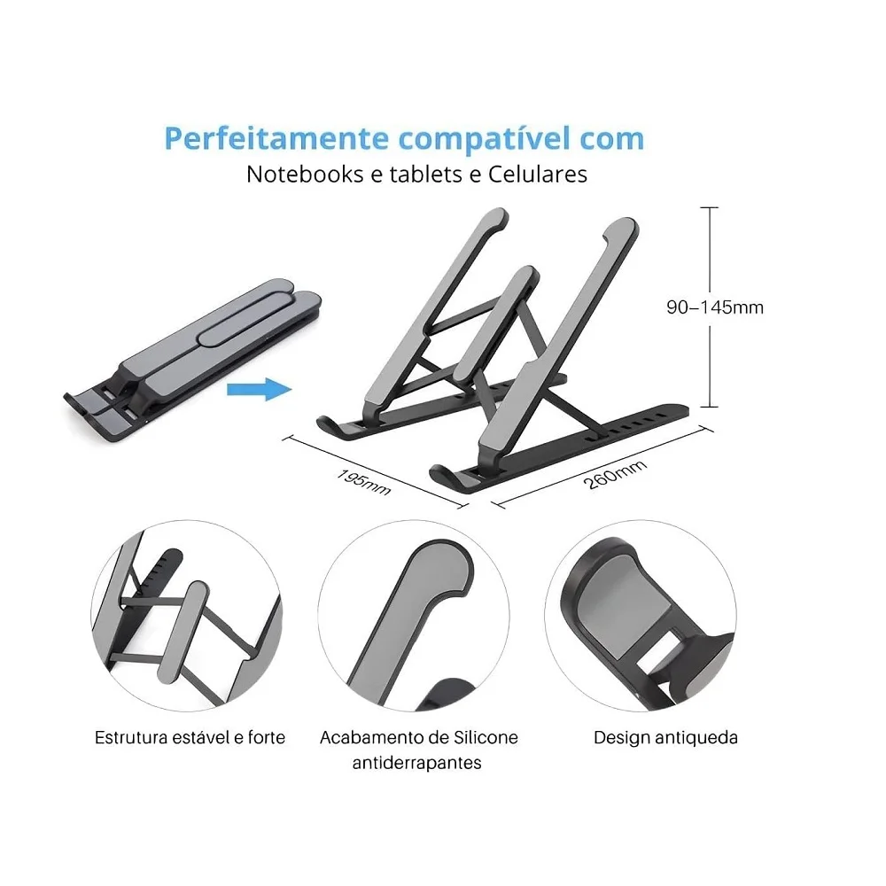 Imagem 5 de 5 do produto Base Notebook Multi Lift Ac439 17 Polegadas, alumínio Regulagem, Preto