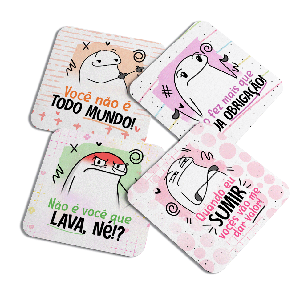 Porta Copos Flork Mães - Falas De Mãe! Kit com 4 pçs