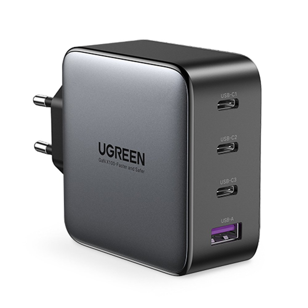 Carregador Rápido Ganx USB 100w 4 Em 1, Preto