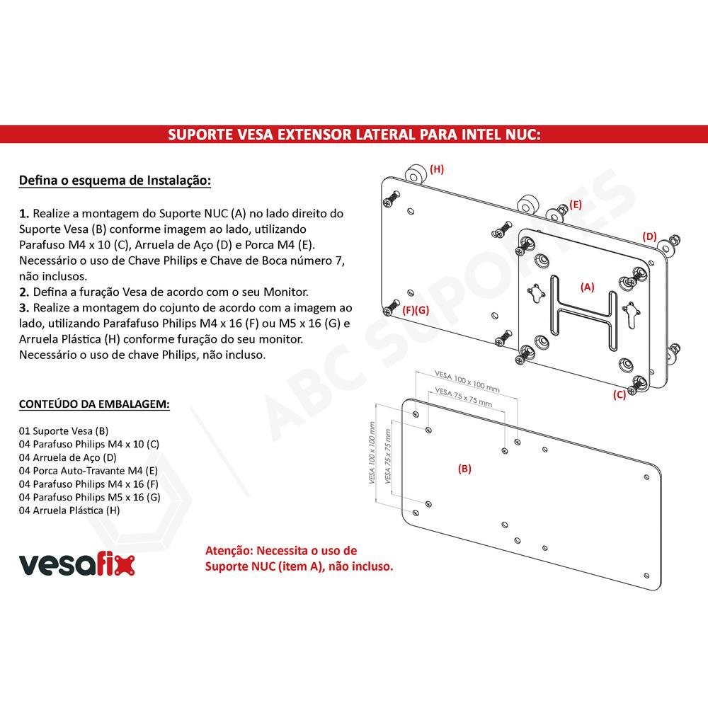 Imagem 4 de 4 do produto Suporte Vesa Extensor Lateral Para Intel Nuc