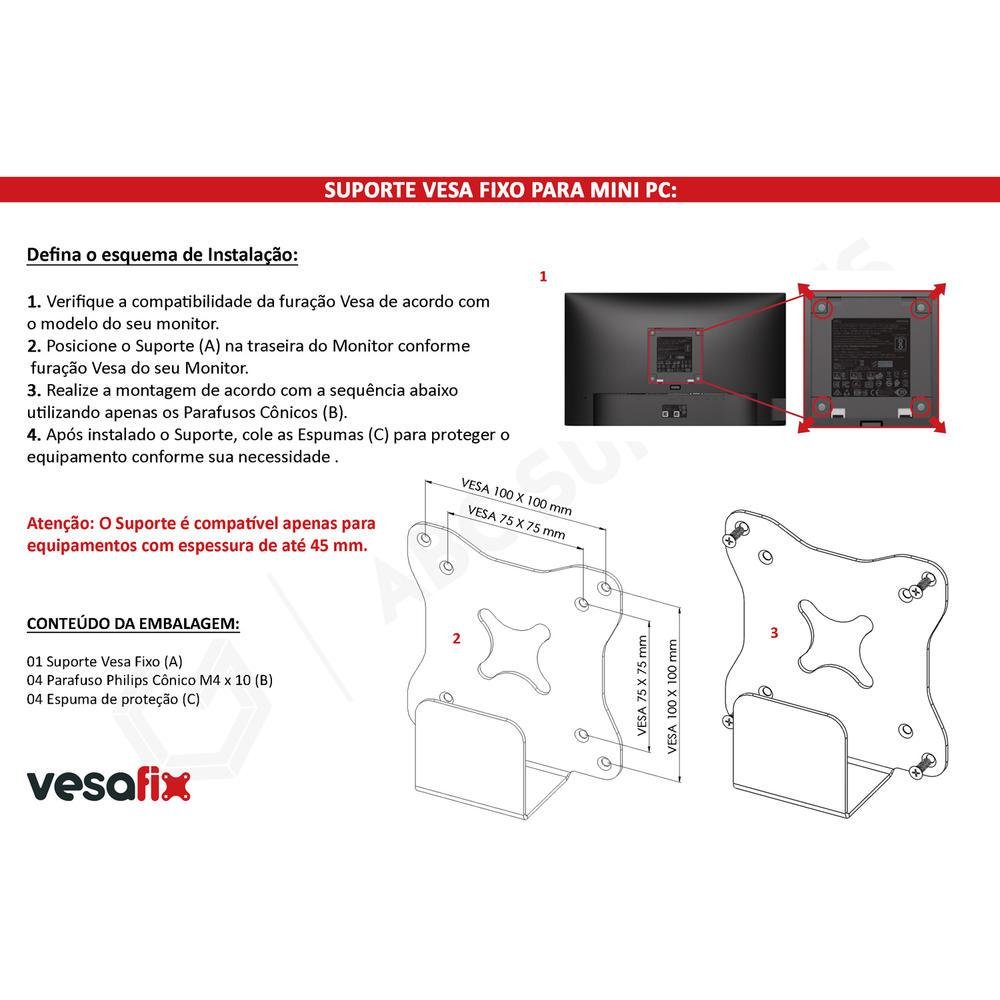 Imagem 5 de 5 do produto Suporte Vesa Fixo Para Mini Pc - Vesafix