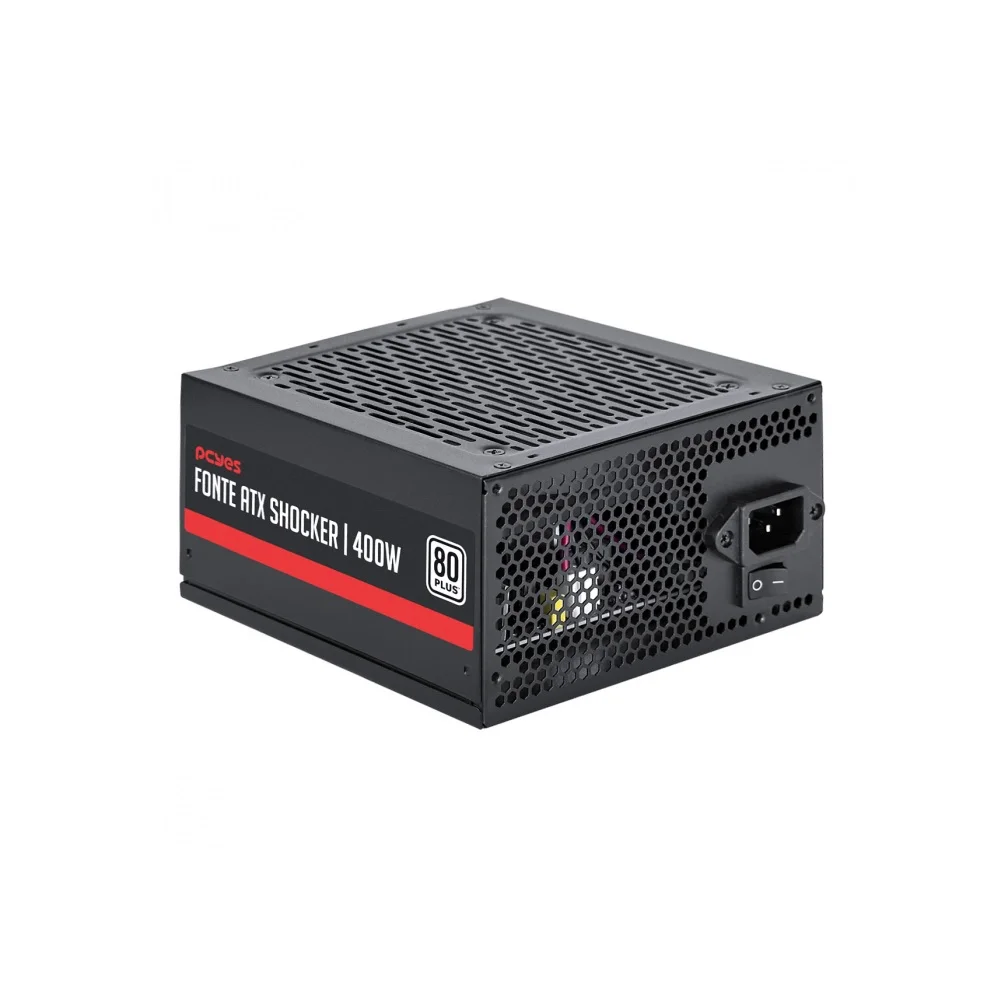 Fonte De Alimentação Pcyes Schocker 400w, 80 Plus, White Pfc Ativo C/cabo