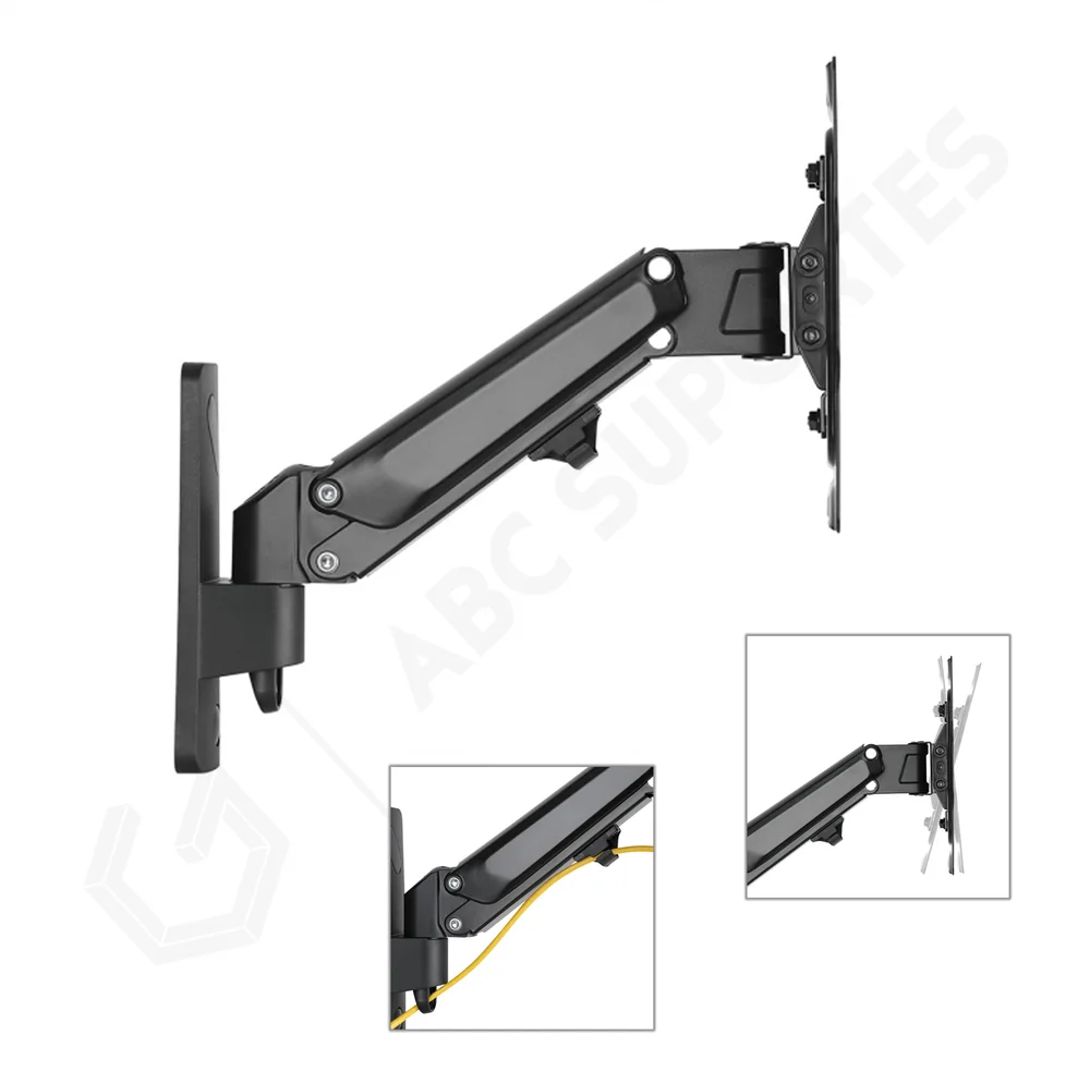 Imagem 3 de 5 do produto Suporte Articulado De Parede Com Pistão A Gás, Ajuste De Altura Para Tv De 23 À 43 Polegadas, Preto - Pcyes St-lda33gt
