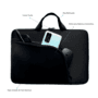 Capa Case Notebook Com Bolso, Slim, Prática Reforçada, Ziper Duplo, Preto - 17 Polegadas