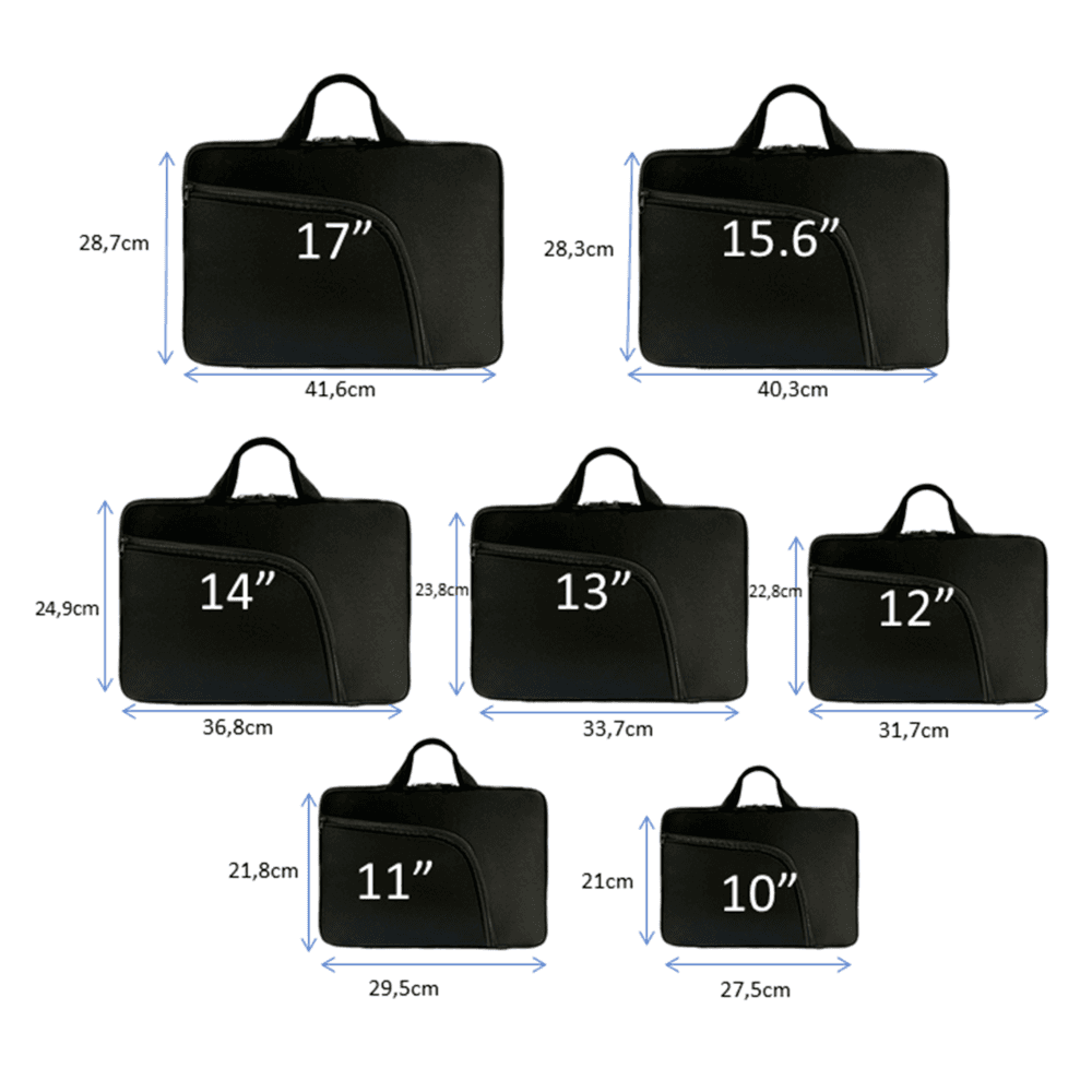 Capa Case Notebook Com Bolso, Slim, Prática Reforçada, Ziper Duplo, Preto - 12 Polegadas Capa Case Notebook Com Bolso, Slim, Prática Reforçada, Ziper Duplo, Preto - 12 Polegadas