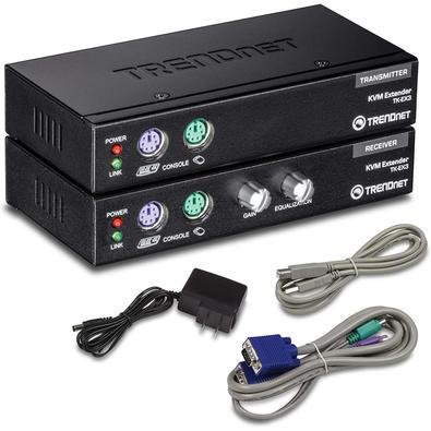 Kit De Extensão Kvm Trendnet, Amplia Controles De Teclado,vídeo,mouse, Até 150 Metros, Teclas De Atalho