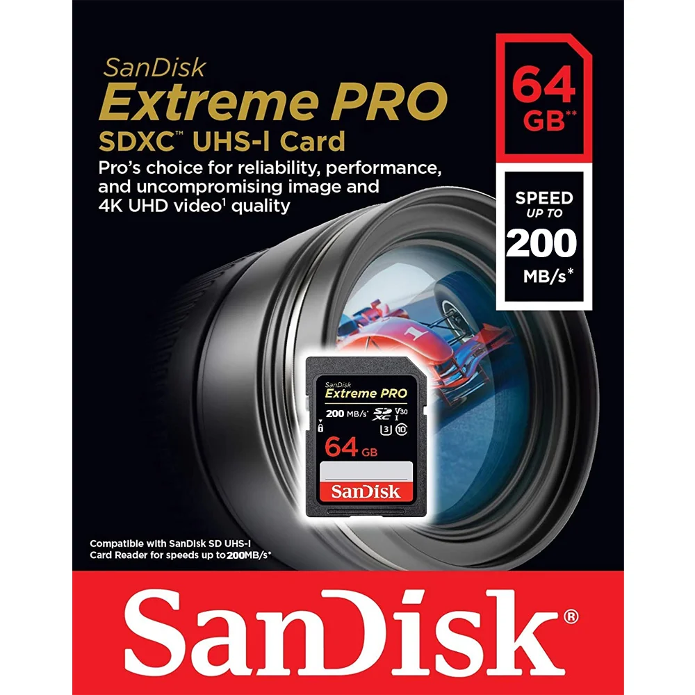 Imagem 3 de 5 do produto Cartão Memória Sdxc Sandisk, 64GB, Extreme Pro V30 200mbs