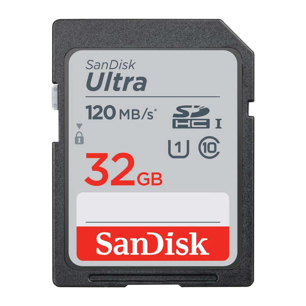 Cartão De Memória Sd Sandisk, 32GB, Ultra 120mbs Classe C10 Cartão De Memória Sd Sandisk, 32GB, Ultra 120mbs Classe C10